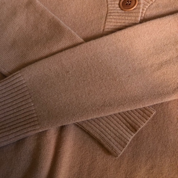 J.Crew Sienna Brown V-neck Button Henley Cashmere Sweater - Picture 4 of 9